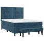 Preview: Boxspringbett mit Matratze Dunkelblau 140x200 cm Samt