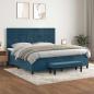 Preview: ARDEBO.de - Boxspringbett mit Matratze Dunkelblau 200x200 cm Samt
