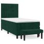 Preview: Boxspringbett mit Matratze Dunkelgrün 100x200 cm Samt