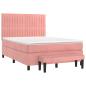 Preview: Boxspringbett mit Matratze Rosa 140x190 cm Samt