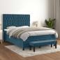 Preview: ARDEBO.de - Boxspringbett mit Matratze Dunkelblau 140x190 cm Samt