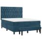 Preview: Boxspringbett mit Matratze Dunkelblau 140x190 cm Samt