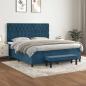 Preview: ARDEBO.de - Boxspringbett mit Matratze Dunkelblau 160x200 cm Samt