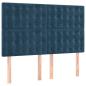 Preview: Boxspringbett mit Matratze Dunkelblau 140x200 cm Samt