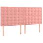 Preview: Boxspringbett mit Matratze Rosa 160x200 cm Samt