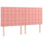 Preview: Boxspringbett mit Matratze Rosa 180x200 cm Samt