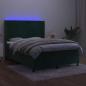 Preview: Boxspringbett mit Matratze & LED Dunkelgrün 140x200 cm Samt