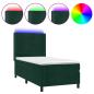 Preview: Boxspringbett mit Matratze & LED Dunkelgrün 80x200 cm Samt