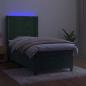 Preview: Boxspringbett mit Matratze & LED Dunkelgrün 90x190 cm Samt