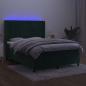 Preview: Boxspringbett mit Matratze & LED Dunkelgrün 140x190 cm Samt