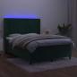 Preview: Boxspringbett mit Matratze & LED Dunkelgrün 140x200 cm Samt