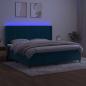 Preview: Boxspringbett mit Matratze & LED Dunkelblau 200x200 cm Samt