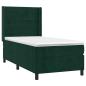 Preview: Boxspringbett mit Matratze & LED Dunkelgrün 90x200 cm Samt