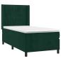 Preview: Boxspringbett mit Matratze & LED Dunkelgrün 90x190 cm Samt
