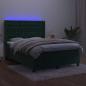 Preview: Boxspringbett mit Matratze & LED Dunkelgrün 140x200 cm Samt