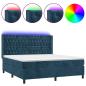 Preview: Boxspringbett mit Matratze & LED Dunkelblau 160x200 cm Samt