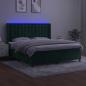 Preview: Boxspringbett mit Matratze & LED Dunkelgrün 180x200 cm Samt