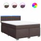 Preview: Boxspringbett mit Matratze Dunkelbraun 160x200 cm Stoff