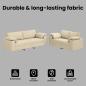 Preview: Sofa 2 pcs Creme 219 x 80 x 82 cm Stoff