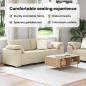 Preview: Sofa 2 pcs Creme 219 x 80 x 82 cm Stoff
