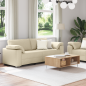 Preview: Sofa 2 pcs Creme 219 x 80 x 82 cm Stoff