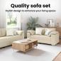 Preview: Sofa 2 pcs Creme 219 x 80 x 82 cm Stoff