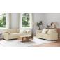 Preview: Sofa 2 pcs Creme 219 x 80 x 82 cm Stoff
