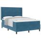 Preview: Boxspringbett mit Kopfteil Blau 160 x 200 cm Samt