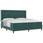 Preview: Boxspringbett mit Kopfteil Dunkelgrün 200 x 200 cm Samt