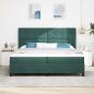 Preview: Boxspringbett mit Kopfteil Dunkelgrün 200 x 200 cm Samt