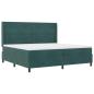 Preview: Boxspringbett mit Kopfteil Dunkelgrün 200 x 200 cm Samt