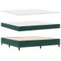 Preview: Boxspringbett mit Kopfteil Dunkelgrün 200 x 200 cm Samt