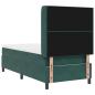 Preview: Boxspringbett mit Matratze mit LED Dunkelgrün 100 x 200 cm Samt