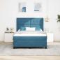 Preview: Boxspringbett mit LED-Lichtleisten Blau 140 x 200 cm Samt