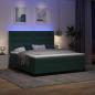 Preview: Boxspringbett mit Matratze mit LED Dunkelgrün 180 x 200 cm Samt