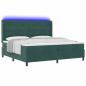 Preview: Boxspringbett mit Matratze mit LED Dunkelgrün 200 x 200 cm Samt