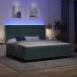 Preview: Boxspringbett mit Matratze mit LED Dunkelgrün 200 x 200 cm Samt