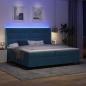 Preview: Boxspringbett mit Matratze mit LED Blau 200 x 200 cm Samt