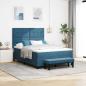 Preview: ARDEBO.de - Boxspringbett mit Kopfteil Dunkelblau 190 x 140 cm Samt