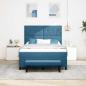 Preview: Boxspringbett mit Kopfteil Dunkelblau 190 x 140 cm Samt