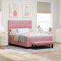 Preview: ARDEBO.de - Boxspringbett mit Kissen mit Kopfteil Rosa 190 x 140 cm Samt
