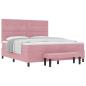 Preview: Boxspringbett mit Kopfteil Rosa 200 x 180 cm Samt