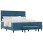 Preview: Boxspringbett mit Kopfteil Dunkelblau 200 x 200 cm Samt