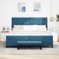 Preview: Boxspringbett mit Kopfteil Dunkelblau 200 x 200 cm Samt