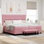Preview: ARDEBO.de - Boxspringbett mit Matratze mit Kopfteil Rosa 200 x 200 cm Samt