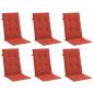 Preview: Hochlehner-Auflagen 6 Stk. Melange Rot 120x50x4 cm Stoff