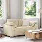 Preview: ARDEBO.de - Zweisitzer-Sofa Creme 160 cm Stoff