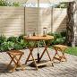 Preview: ARDEBO.de - Klappbarer Gartentisch Natur Ø70 x 75 cm Massivholz Akazie