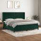 Preview: ARDEBO.de - Boxspringbett mit Matratze Dunkelgrün 200x200 cm Samt