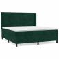 Preview: Boxspringbett mit Matratze Dunkelgrün 180x200 cm Samt